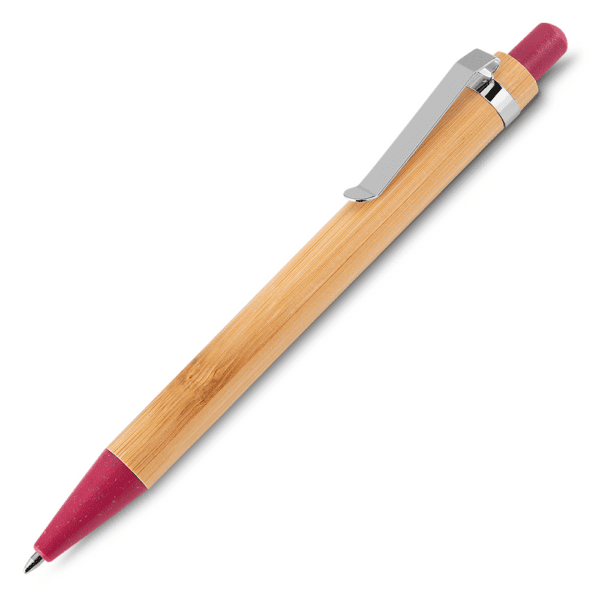 Caneta Personalizada Bambu Vermelho