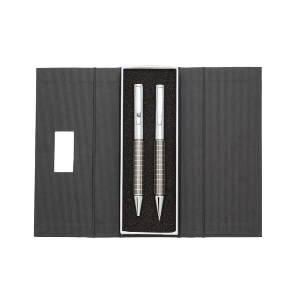 Caneta Personalizada Metal Kit Lapiseira PRATA
