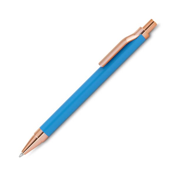 Caneta Personalizada Metálica Azul Claro
