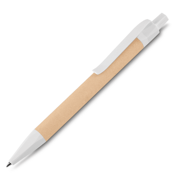 Caneta Personalizada Papel Kraft Branco