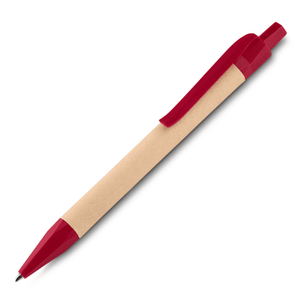 Caneta Personalizada Papel Kraft Vermelho