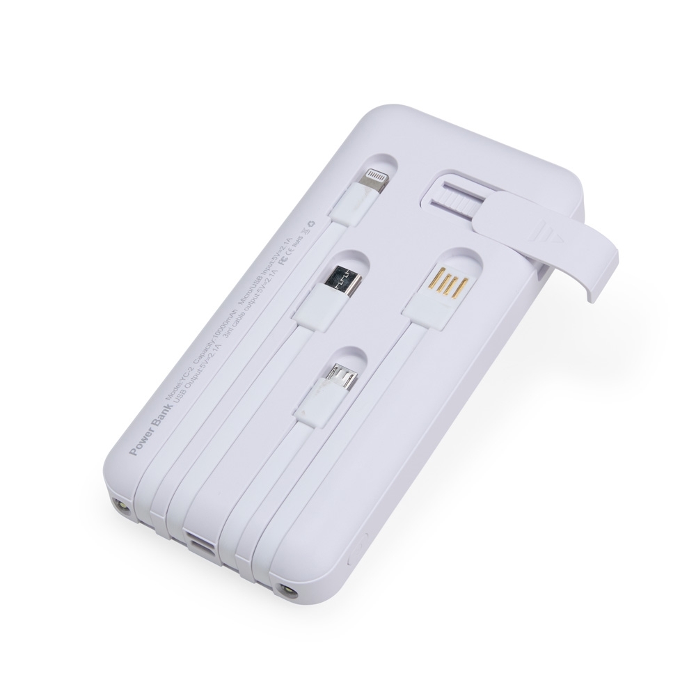 - Huble Brindes Corporativos Carregador Portátil Personalizado Power Bank 10.000Mah Multissaídas - Detalhe 2