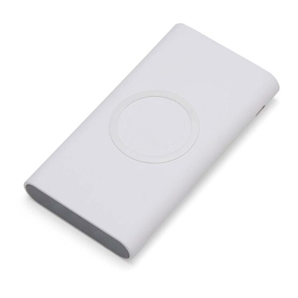Carregador Portátil Personalizado Power Bank 8000Mah Indução BRANCO
