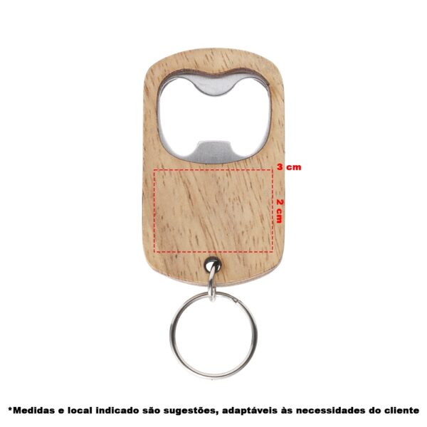 Chaveiro Personalizado Abridor Madeira - Detalhe 4