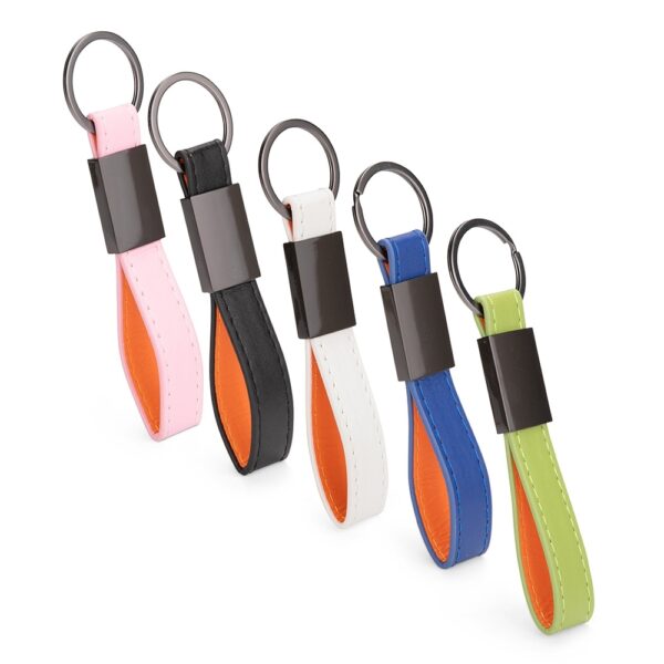 Chaveiro Personalizado Metal Com Couro Sintético - Detalhe 1