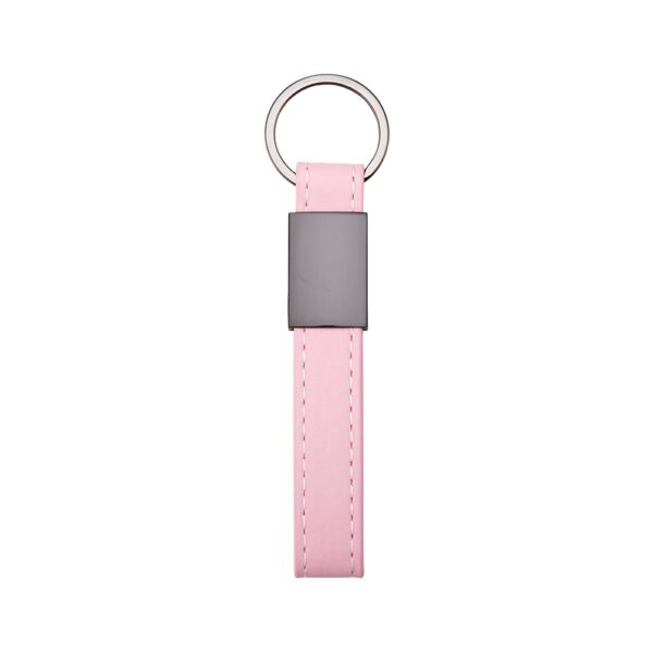 Chaveiro Personalizado Metal Com Couro Sintético ROSA