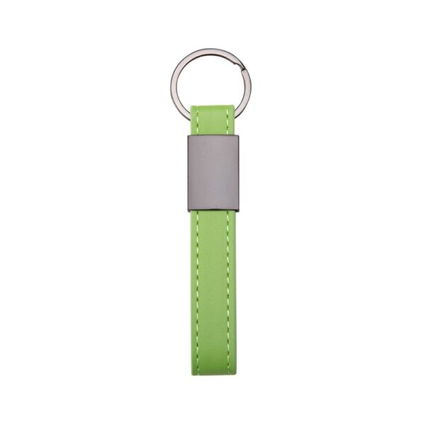 Chaveiro Personalizado Metal Com Couro Sintético VERDE