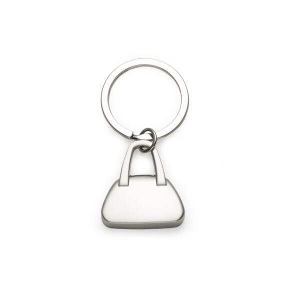 Chaveiro Personalizado Metal Formato Bolsa PRATA