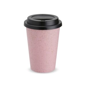 Copo Personalizado Fibra De Arroz C/ Tampa 450ml ROSA