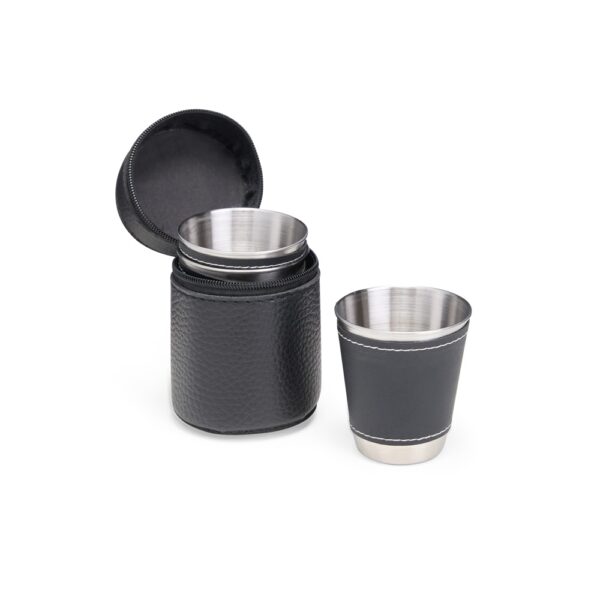Copos Personalizados Kit Inox 50ml Peças PRETO