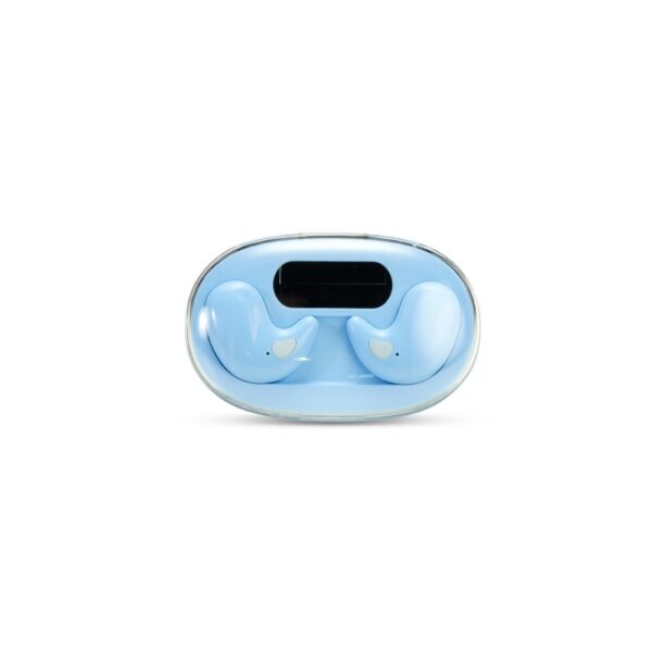 Fone De Ouvido Personalizado Bluetooth Com Case Carregador AZUL