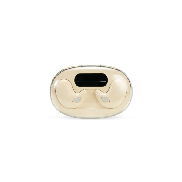 Fone De Ouvido Personalizado Bluetooth Com Case Carregador BEGE