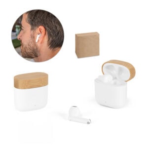 Fone de Ouvido Personalizado Reciclado Bambu - Foto 1