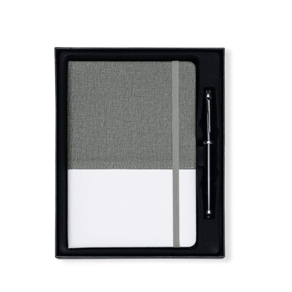 Kit Executivo Personalizado 2 Peças PU 80 Folhas 5 Cores Branco