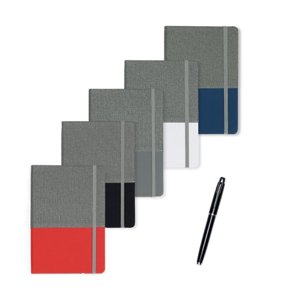 Kit Executivo Personalizado 2 Peças PU 80 Folhas 5 Cores Detalhe