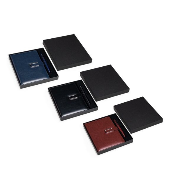 Kit Executivo Personalizado 2 Peças Couro Sintético Detalhe Metal Detalhe