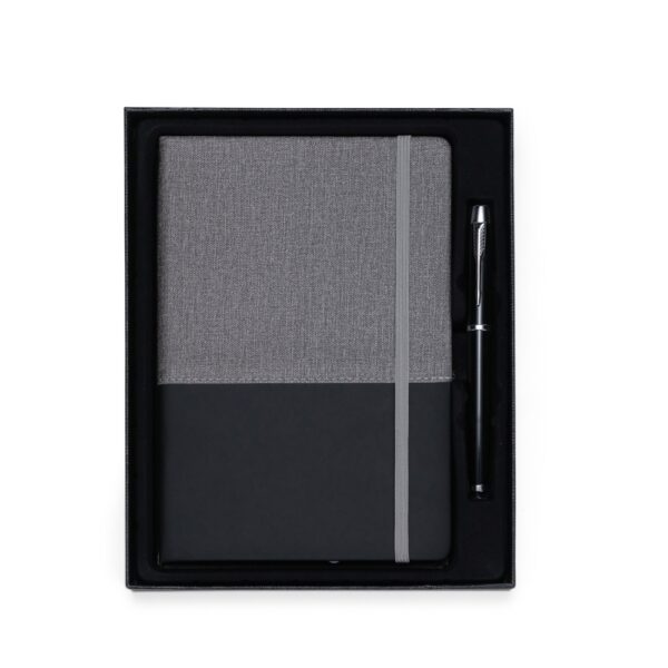 Kit Executivo Personalizado 2 Peças PU 80 Folhas 5 Cores Preto