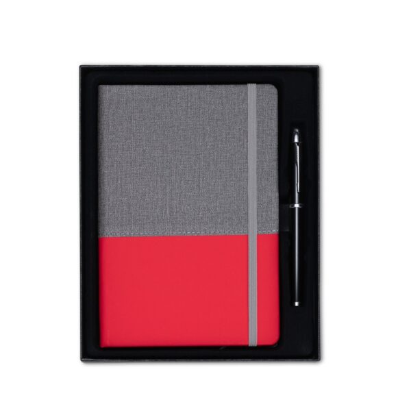 Kit Executivo Personalizado 2 Peças PU 80 Folhas 5 Cores Vermelho