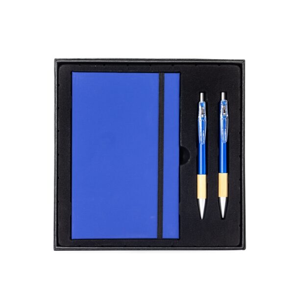 Kit Executivo Personalizado 3 Peças Bambu 6 Cores Azul