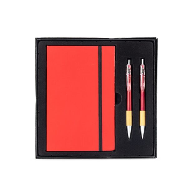 Kit Executivo Personalizado 3 Peças Bambu 6 Cores Vermelho