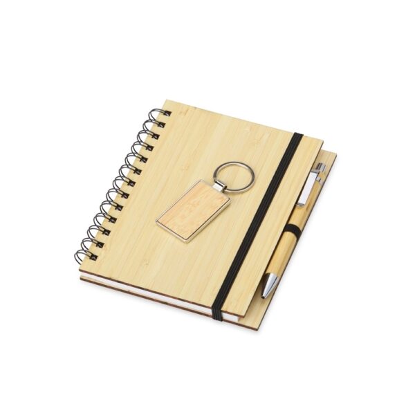 Kit Executivo Personalizado Ecológico 3 Peças Bambu Estojo Papelão Detalhe