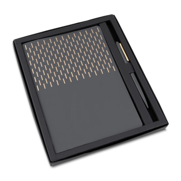 Kit Executivo Personalizado 2 Peças A5 PU Caneta Alumínio Reciclado Foto