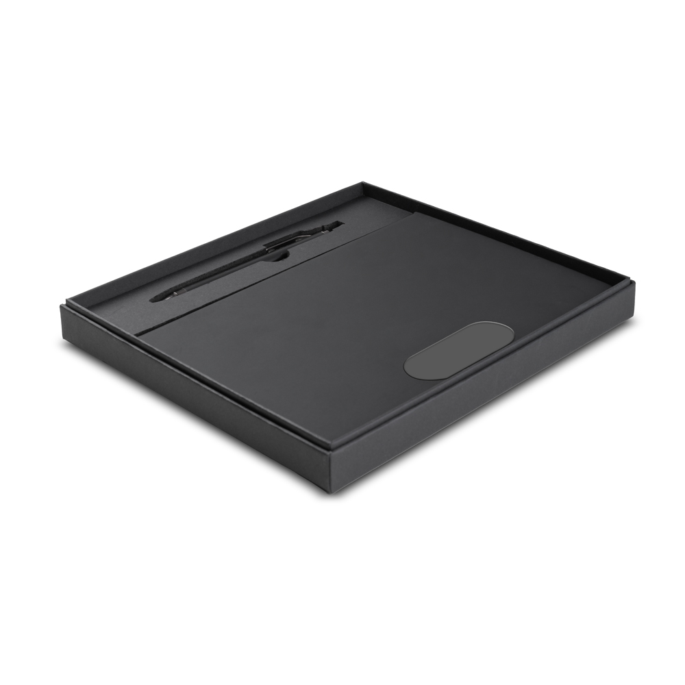 - Huble Brindes Corporativos Kit Personalizado Escritório A5 Em Pu E Caneta Metalica - Imagem 3