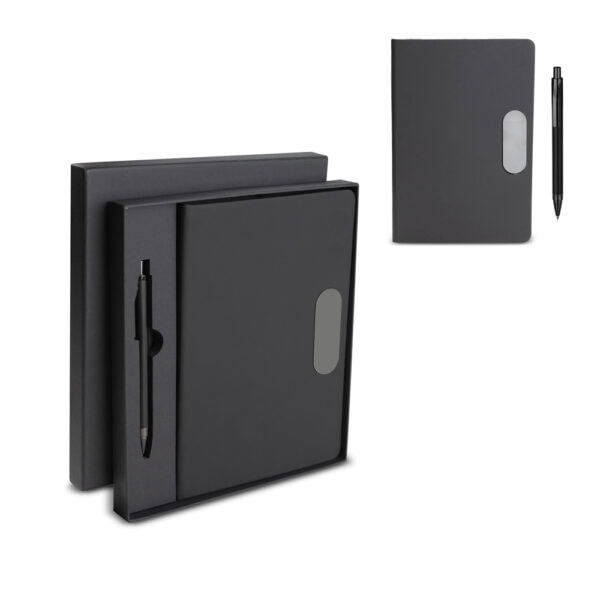 Kit Executivo Personalizado 2 Peças A5 PU com Marcador de Texto