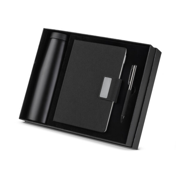 Kit Executivo Personalizado 3 Peças Caderno Garrafa Inox e Caneta Foto