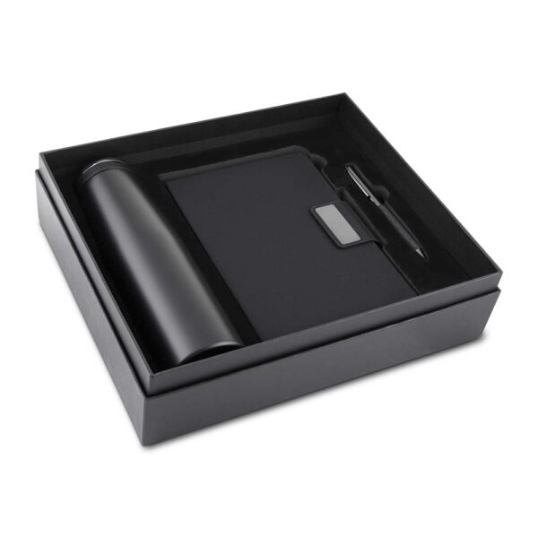 Kit Executivo Personalizado 3 Peças Caderno Garrafa Inox e Caneta