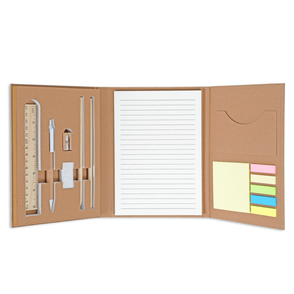 Kit Executivo Personalizado Ecológico Capa Kraft com Bloco e Caneta Bambu
