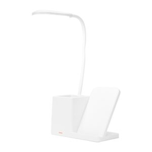 Luminária Personalizada LED Com Carregamento Via Indução E Porta-Caneta BRANCO