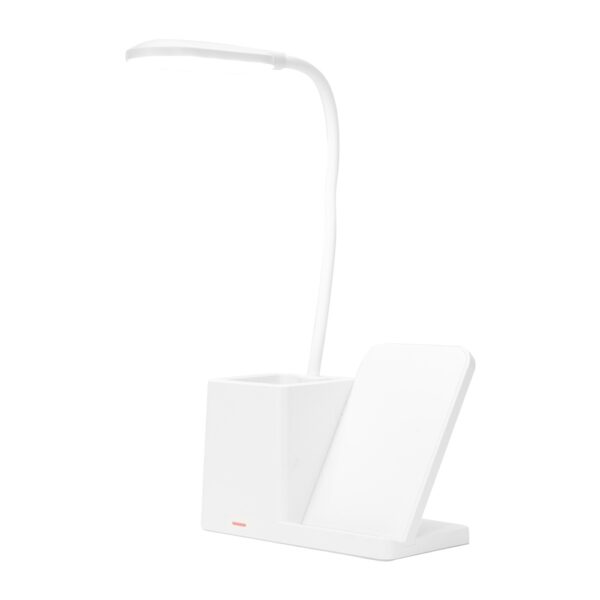 Luminária Personalizada LED Com Carregamento Via Indução E Porta-Caneta BRANCO