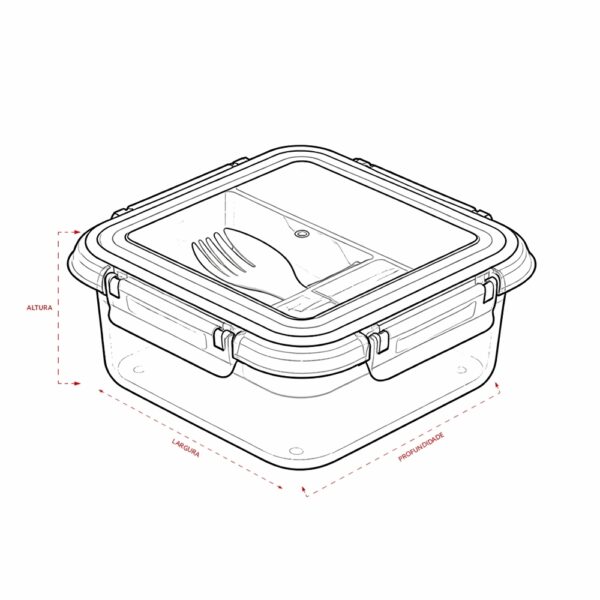 Marmita Personalizada Hermética Plástico 1L - Detalhe 7