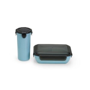 Marmitas Personalizadas Kit Copo Fibra Bambu AZUL