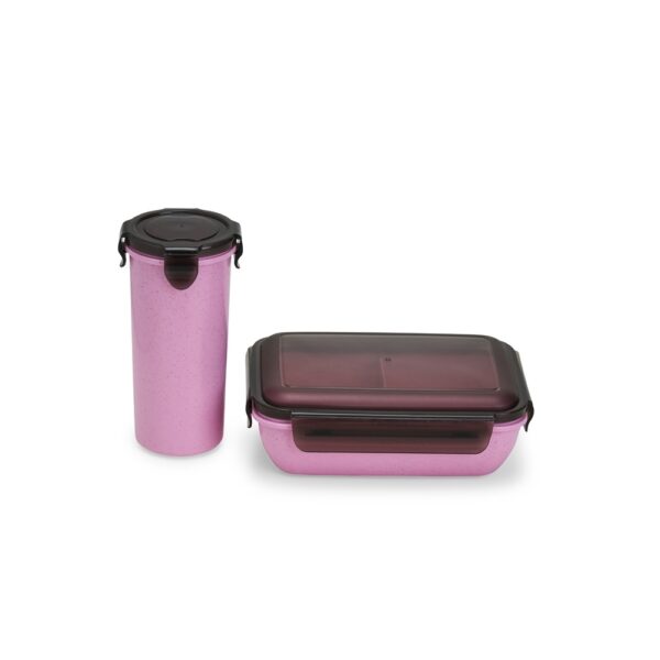 Marmitas Personalizadas Kit Copo Fibra Bambu ROSA