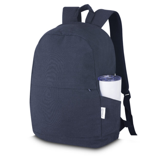 Mochila Personalizada Para Notebook Em Algodão Reciclado 340 G/M2 Azul