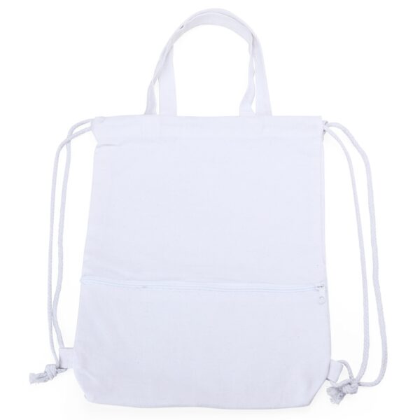 Mochila Saco Personalizada Sacochila Lona BRANCO