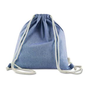 Sacochila Personalizada Sacola/Mochila Algodão Mescla Reciclado 140G/M² Azul
