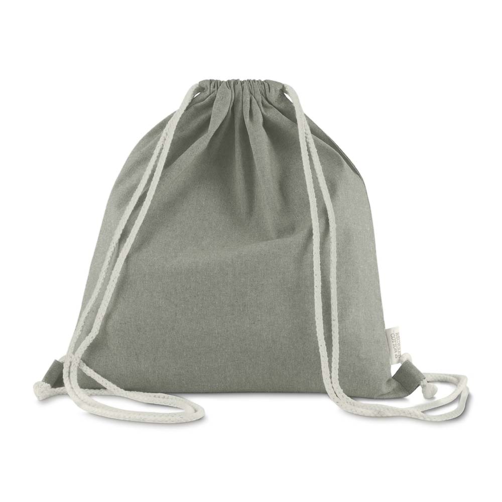 - Huble Brindes Corporativos Sacochila Personalizada Sacola/Mochila Algodão Mescla Reciclado 140G/M² Cinza