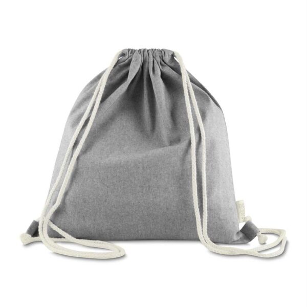 Sacochila Personalizada Sacola/Mochila Algodão Mescla Reciclado 140G/M² Preto