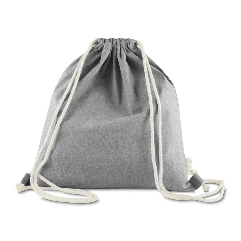 - Huble Brindes Corporativos Sacochila Personalizada Sacola/Mochila Algodão Mescla Reciclado 140G/M² Preto