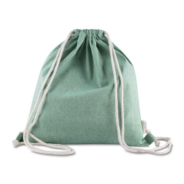 Sacochila Personalizada Sacola/Mochila Algodão Mescla Reciclado 140G/M² Verde