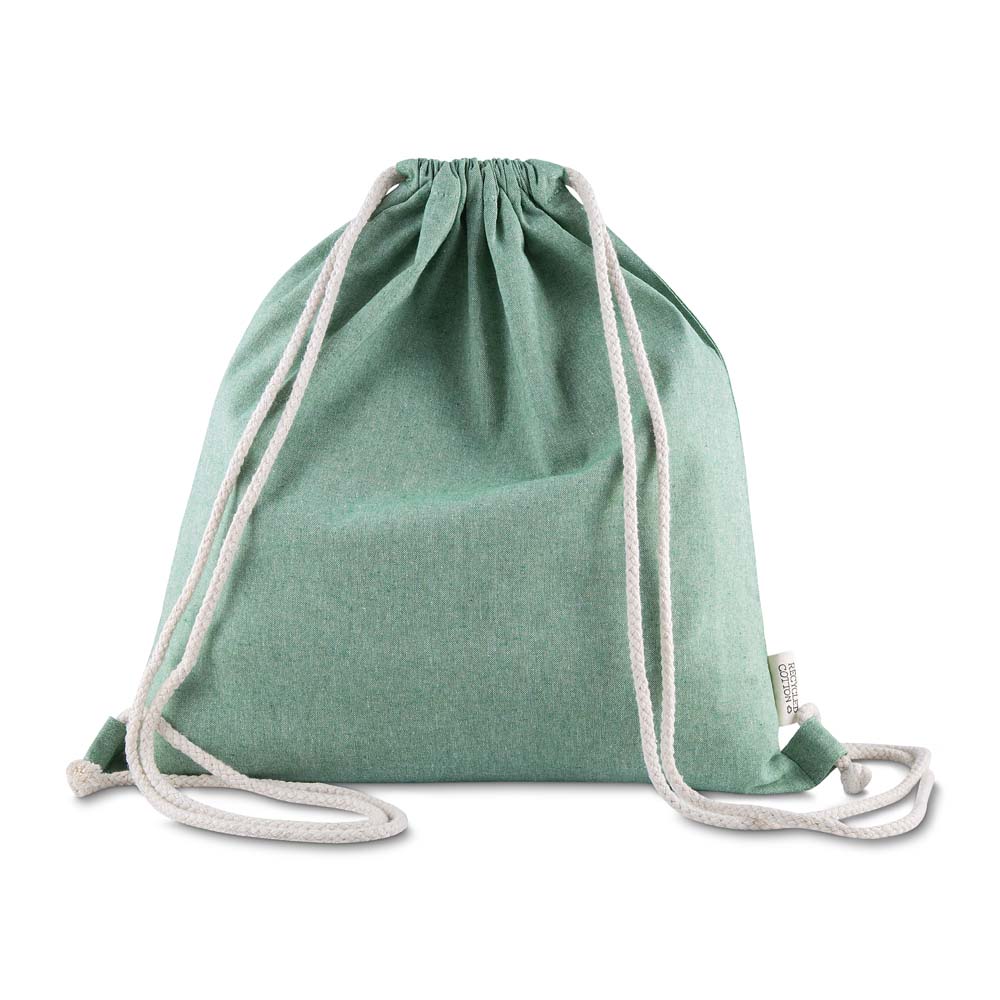 - Huble Brindes Corporativos Sacochila Personalizada Sacola/Mochila Algodão Mescla Reciclado 140G/M² Verde