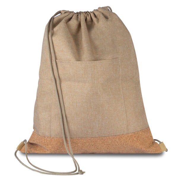 Sacochila Personalizada Sacola/Mochila Poliéster 600D Cortiça (34X38cm) Cru