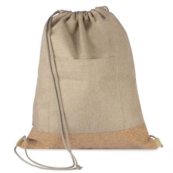 Sacochila Personalizada Sacola/Mochila Poliéster 600D Cortiça (34X38cm) - Foto 3