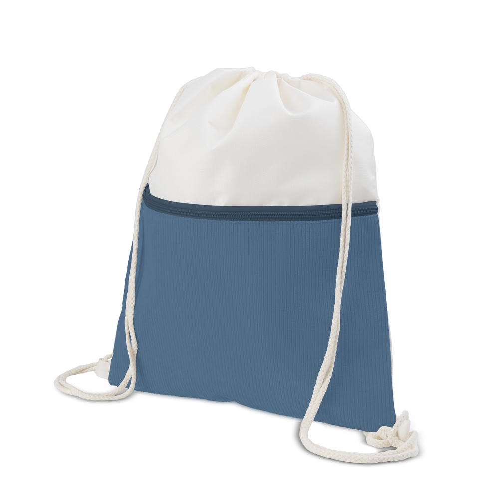 - Huble Brindes Corporativos Sacochila Personalizada Sacola/Mochila Poliéster Veludo (41X34,4cm) Azul